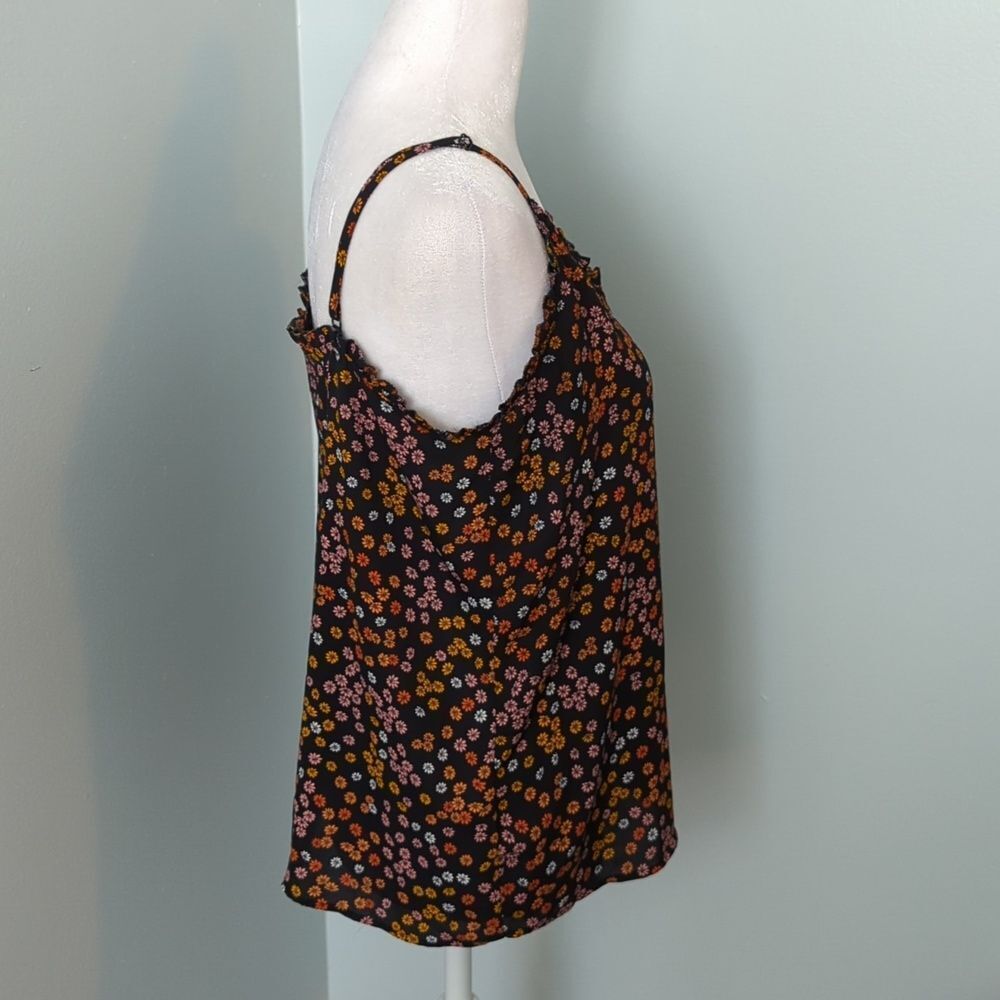 Loft Blue Daisy Floral Ruffle Cami Top - Picture 6 of 8